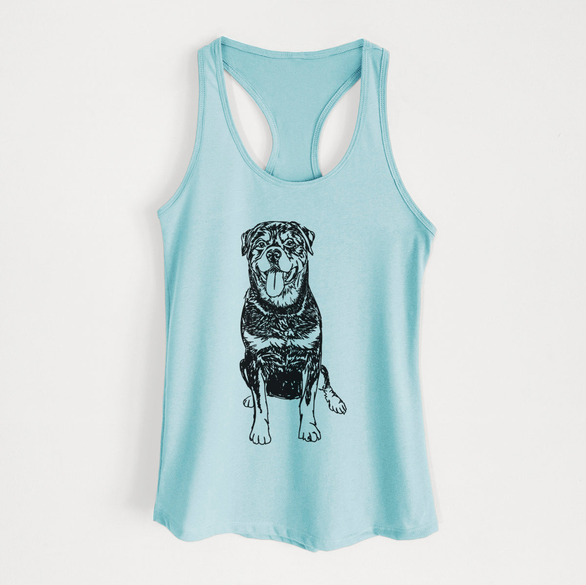 Doodled Rottweiler - Women&#39;s Racerback Tanktop