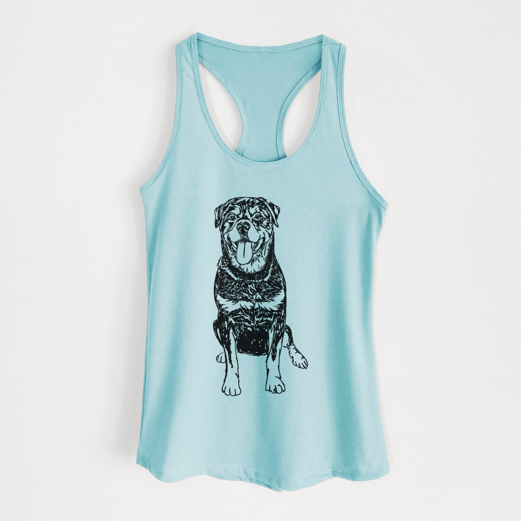 Doodled Rottweiler - Women's Racerback Tanktop