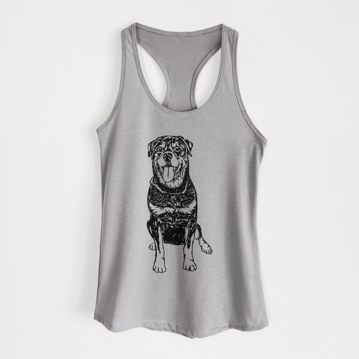Doodled Rottweiler - Women's Racerback Tanktop