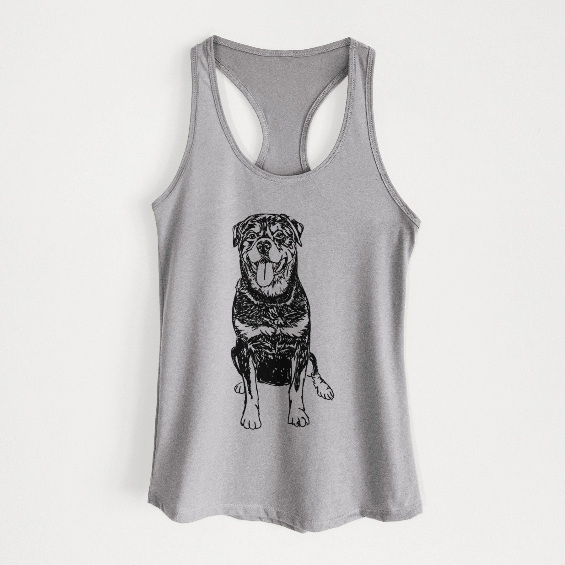 Doodled Rottweiler - Women's Racerback Tanktop