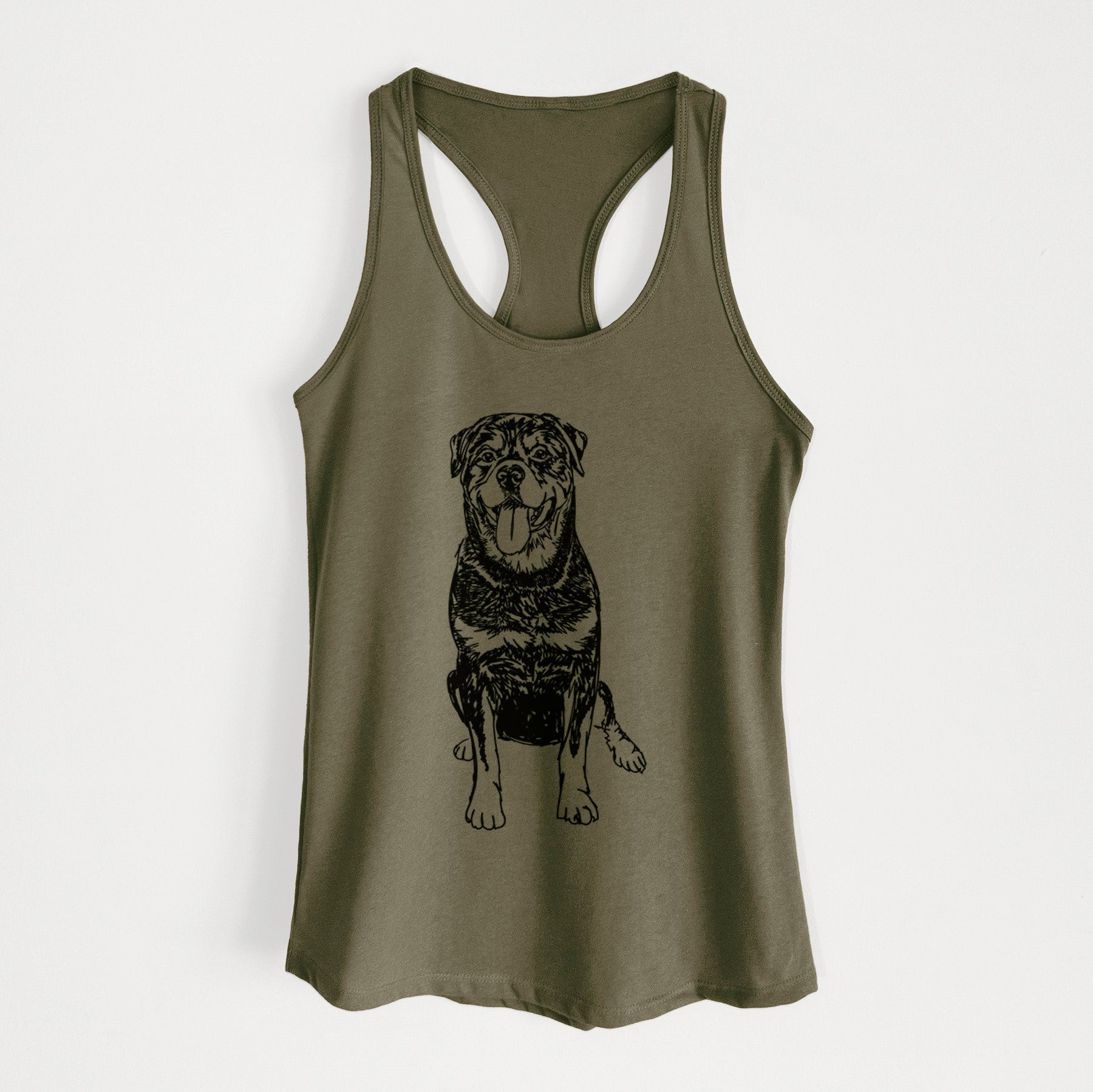 Doodled Rottweiler - Women's Racerback Tanktop