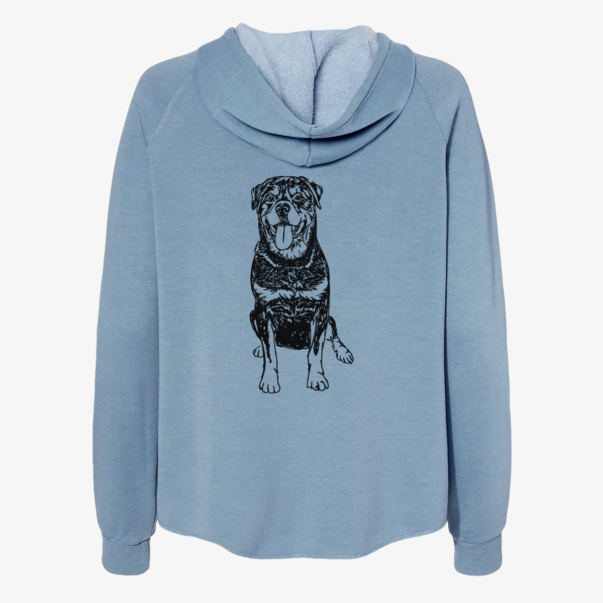 Doodled Rottweiler - Women's Cali Wave Zip-Up Sweatshirt