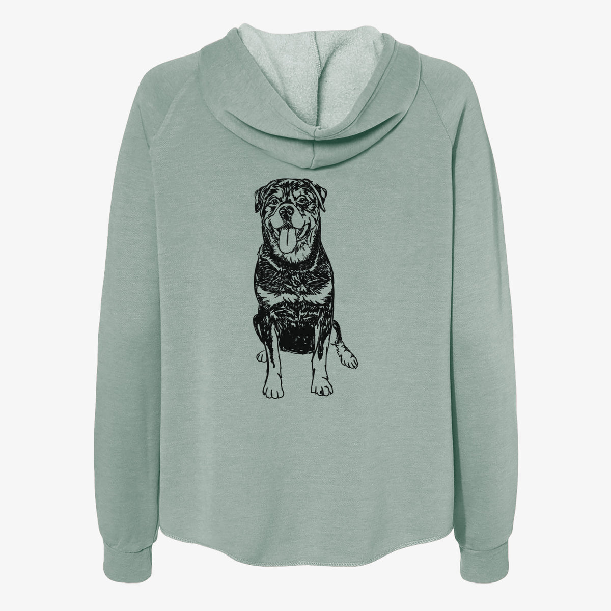 Doodled Rottweiler - Women's Cali Wave Zip-Up Sweatshirt