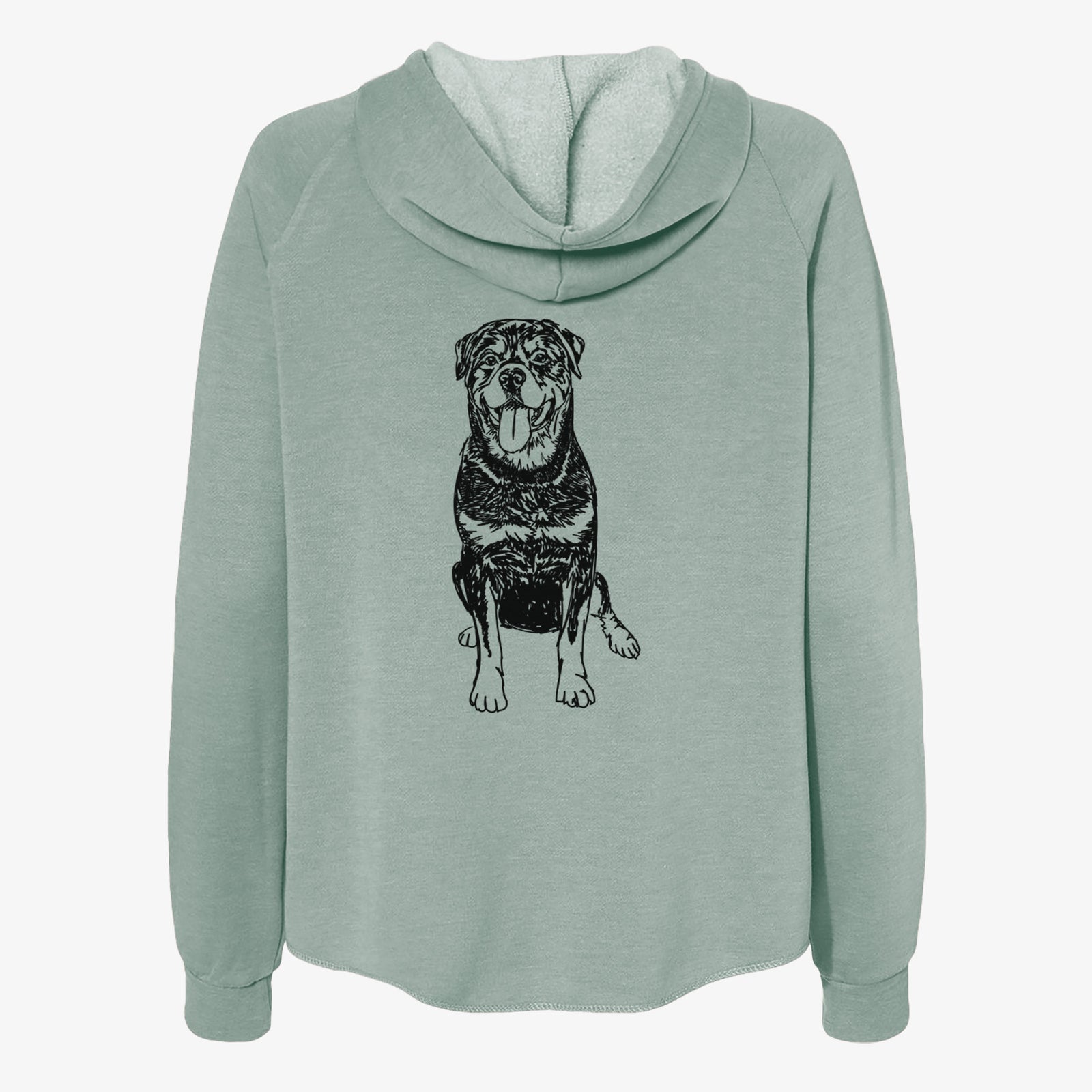 Doodled Rottweiler - Women's Cali Wave Zip-Up Sweatshirt