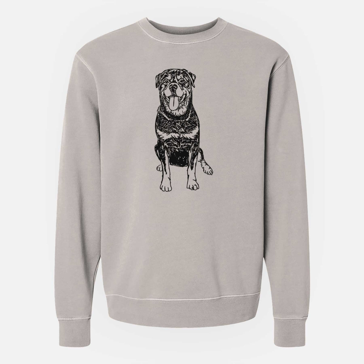 Doodled Rottweiler the  - Unisex Pigment Dyed Crew Sweatshirt