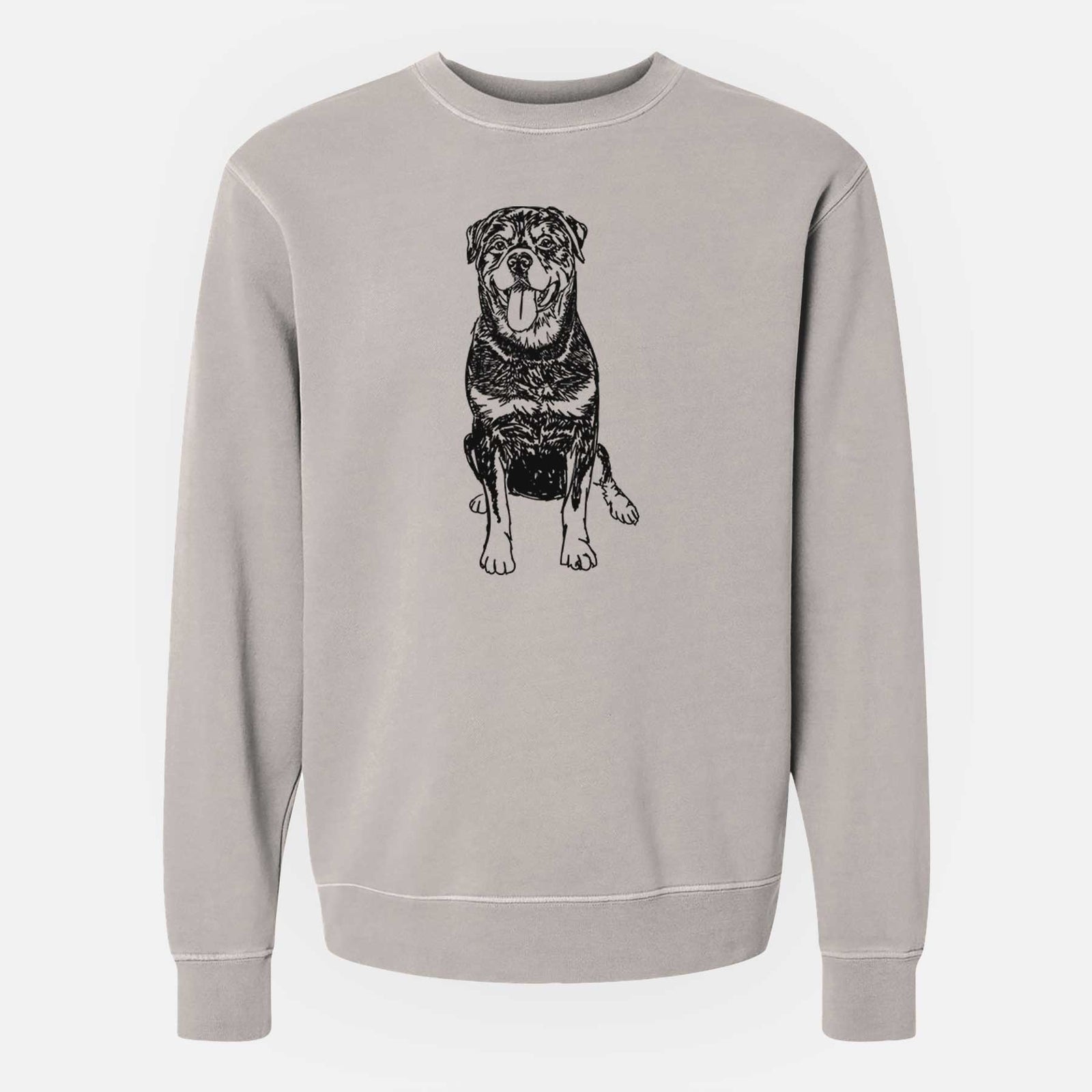 Doodled Rottweiler the  - Unisex Pigment Dyed Crew Sweatshirt