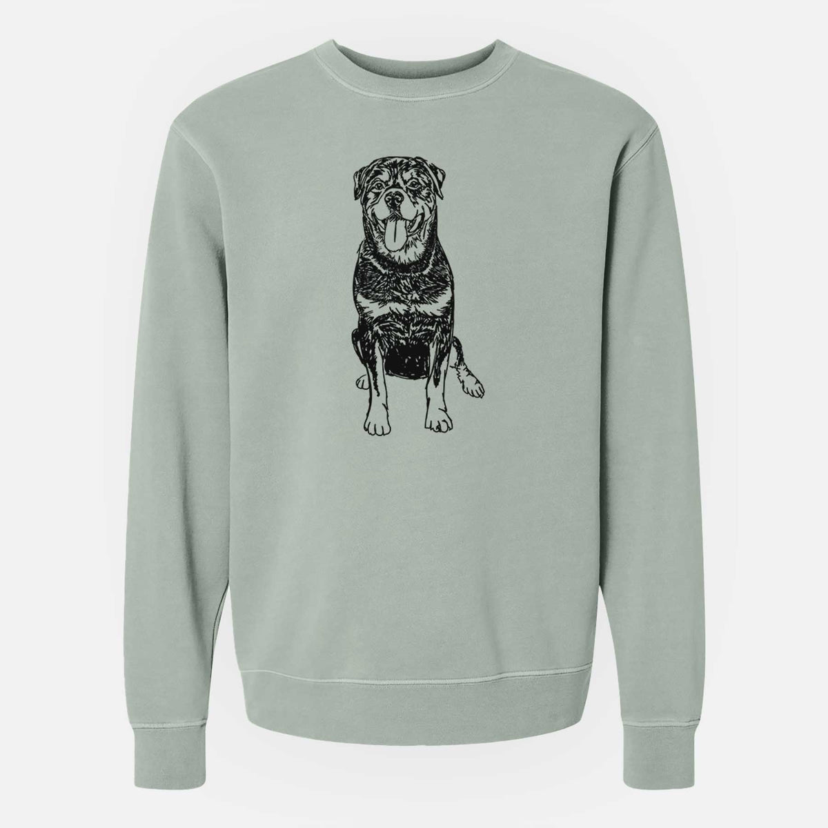 Doodled Rottweiler the  - Unisex Pigment Dyed Crew Sweatshirt