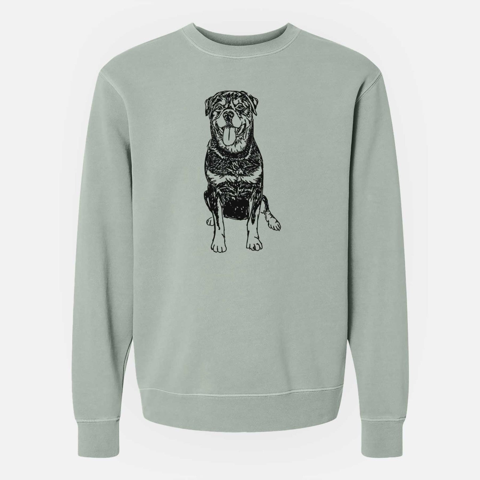 Doodled Rottweiler the  - Unisex Pigment Dyed Crew Sweatshirt