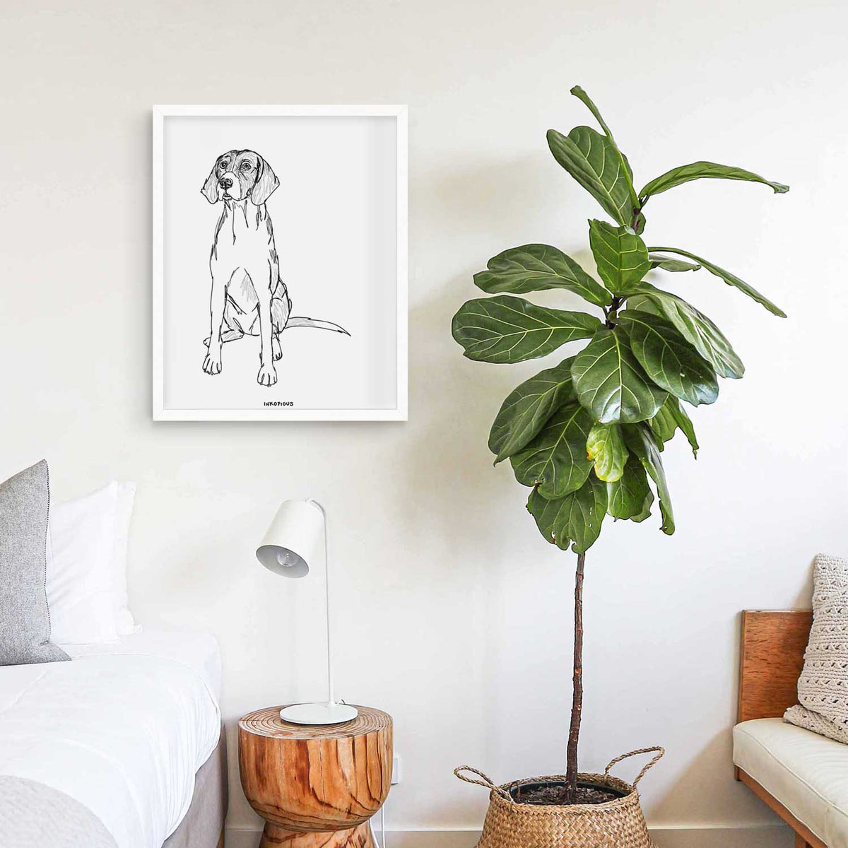 Doodled Rox the American Foxhound Art Print