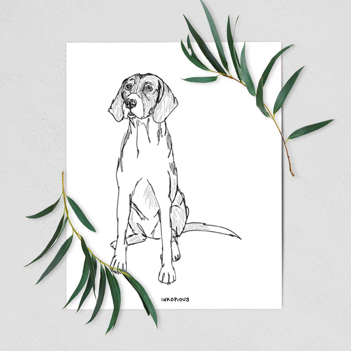 Doodled Rox the American Foxhound Art Print