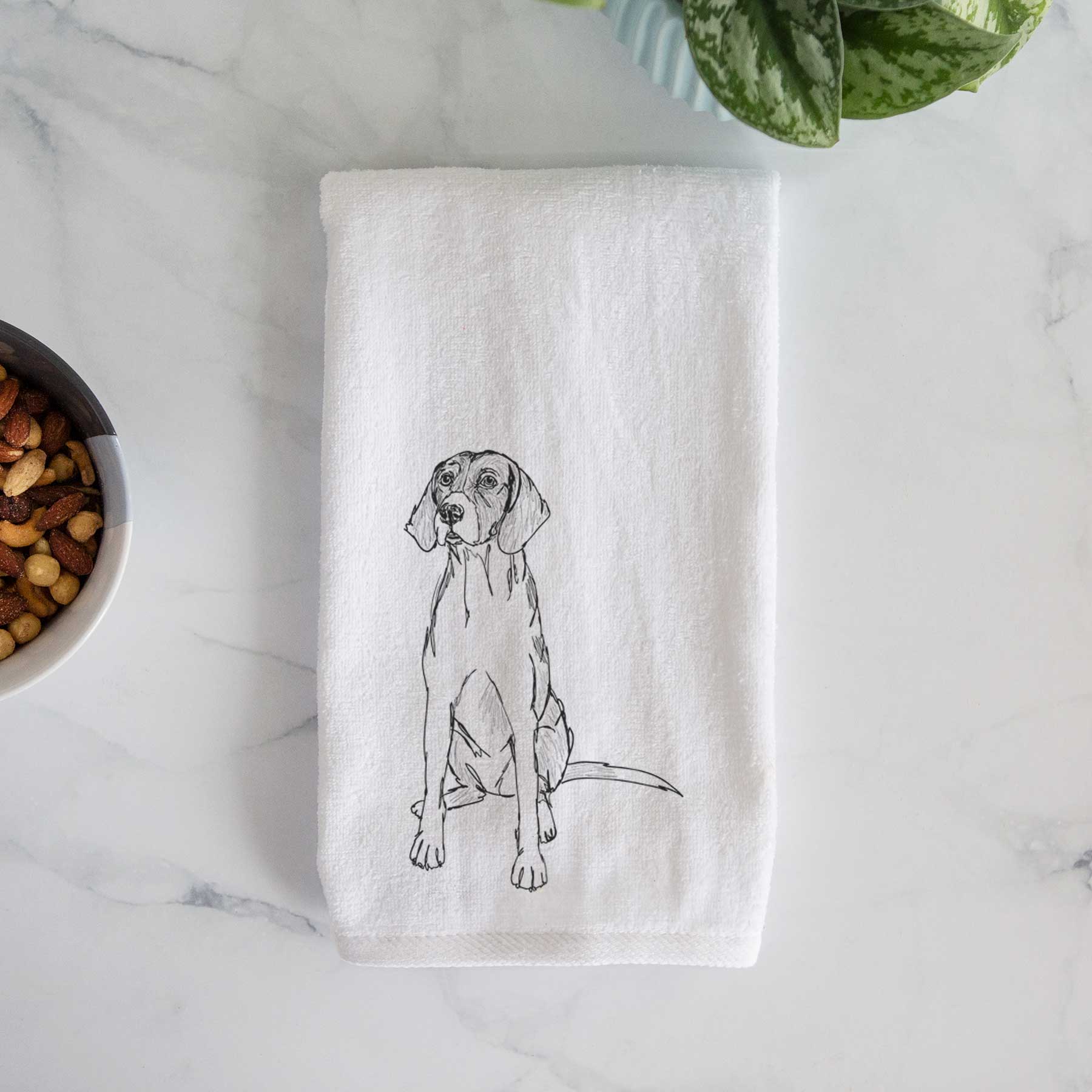 Doodled Rox the American Foxhound Decorative Hand Towel