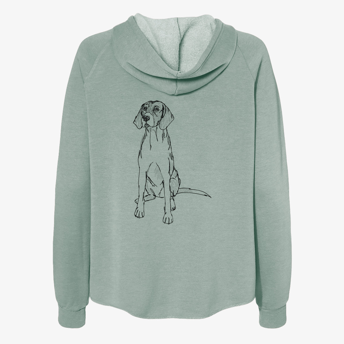 Doodled Rox the American Foxhound - Women's Cali Wave Zip-Up Sweatshirt