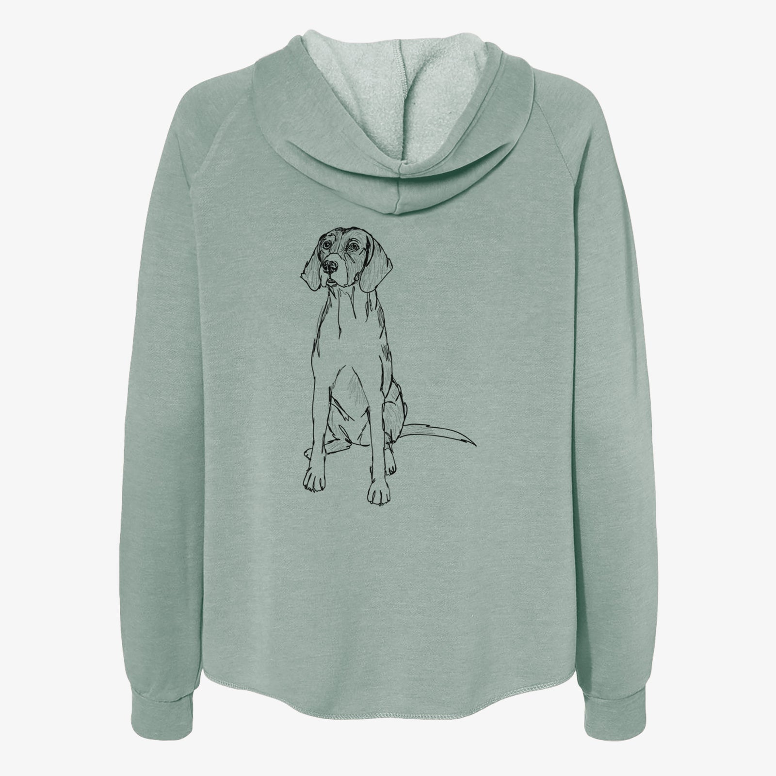 Doodled Rox the American Foxhound - Women's Cali Wave Zip-Up Sweatshirt