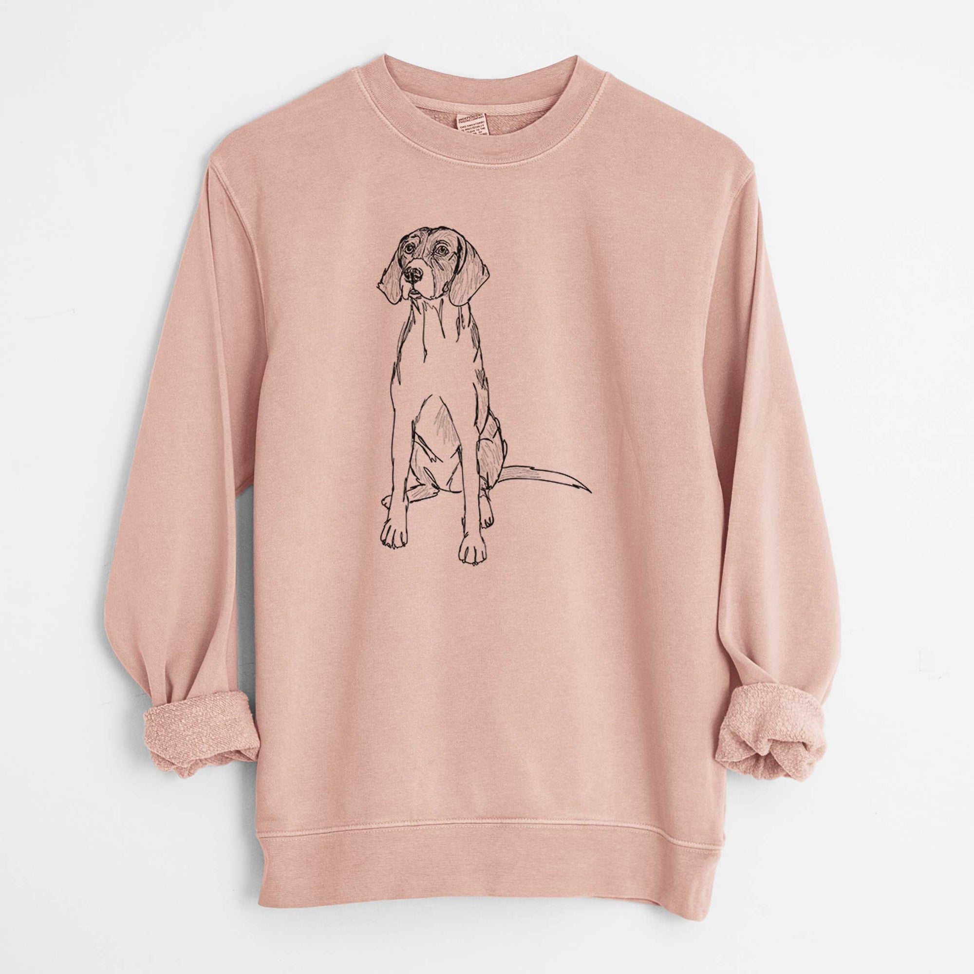 Doodled Rox the American Foxhound - Unisex Pigment Dyed Crew Sweatshirt