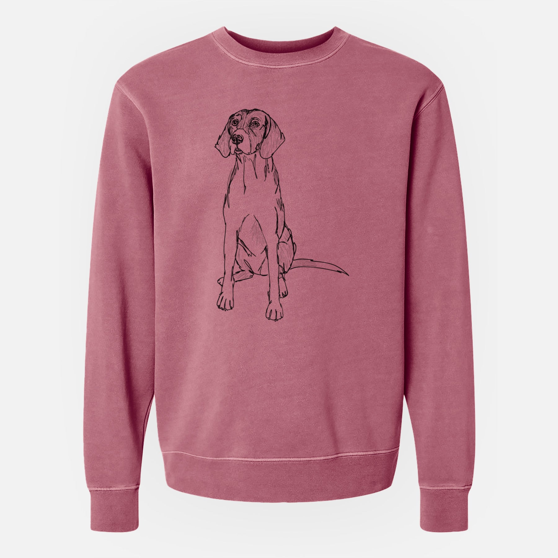 Doodled Rox the American Foxhound - Unisex Pigment Dyed Crew Sweatshirt