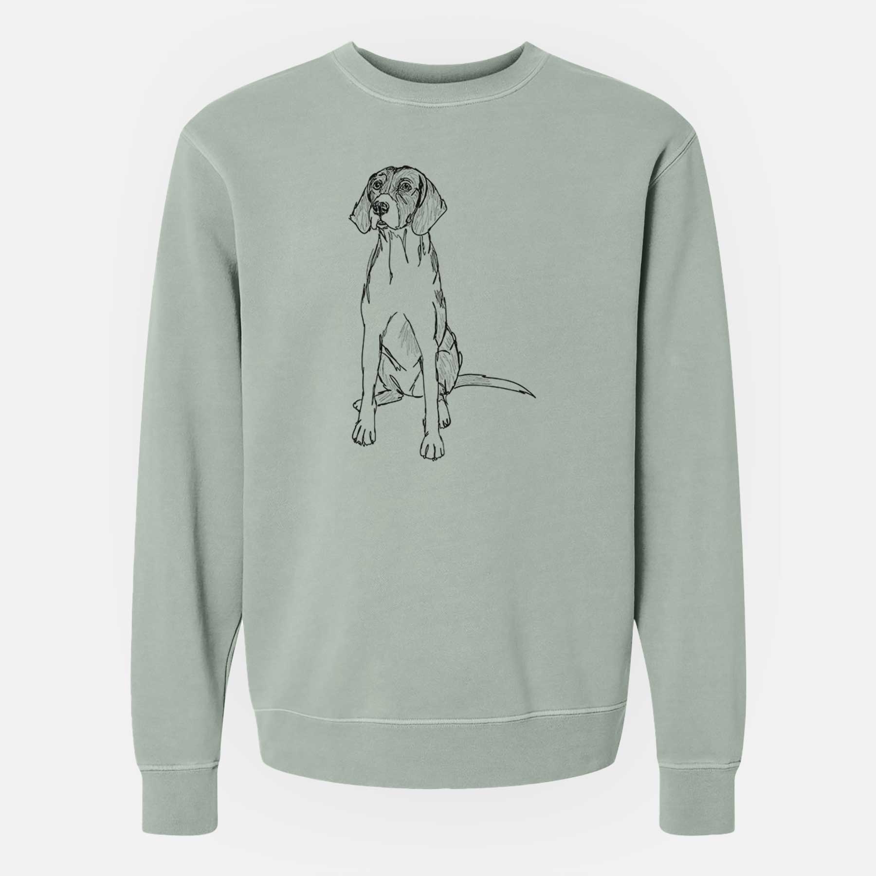 Doodled Rox the American Foxhound - Unisex Pigment Dyed Crew Sweatshirt