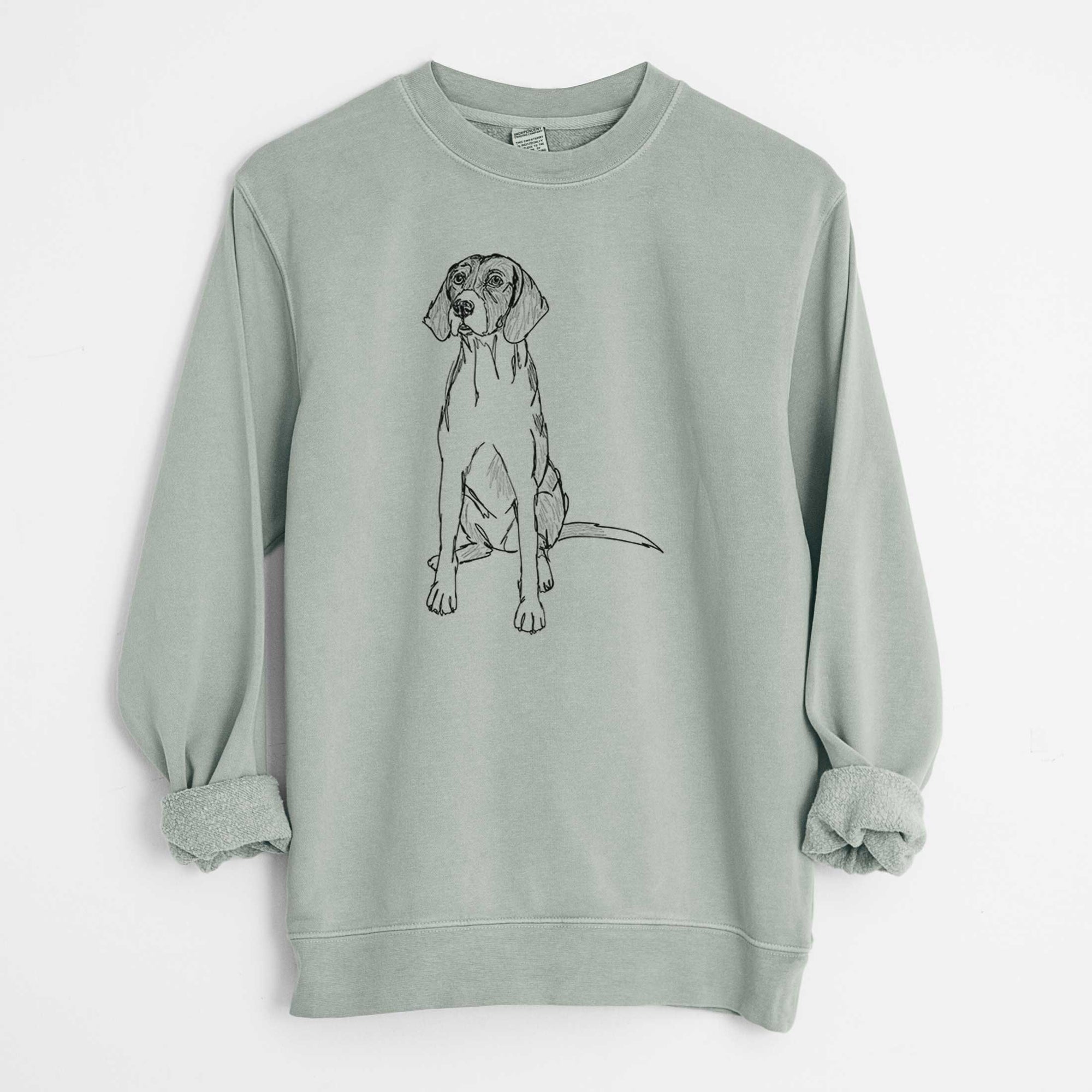 Doodled Rox the American Foxhound - Unisex Pigment Dyed Crew Sweatshirt