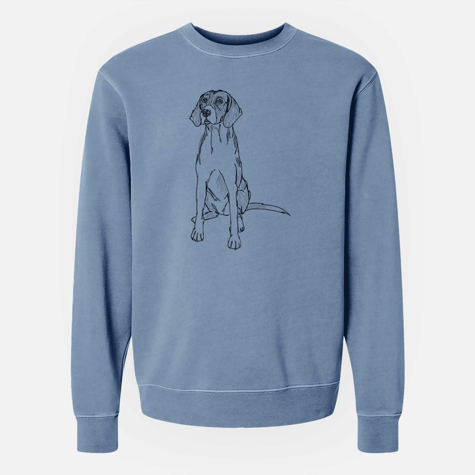 Doodled Rox the American Foxhound - Unisex Pigment Dyed Crew Sweatshirt