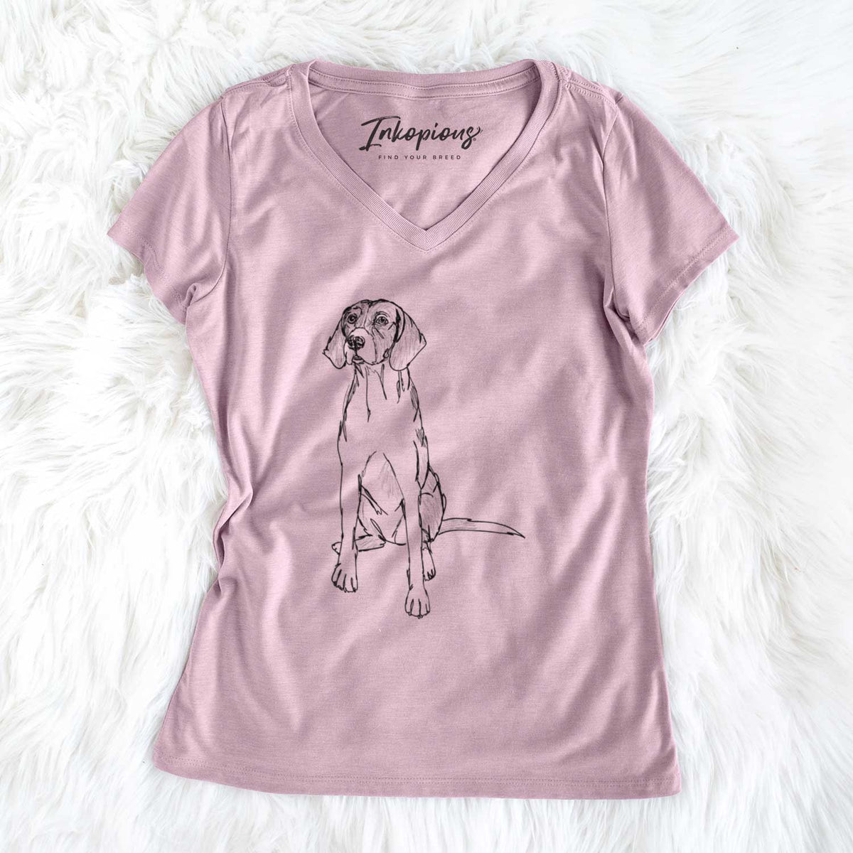 Doodled Rox the American Foxhound - Women&#39;s V-neck Shirt