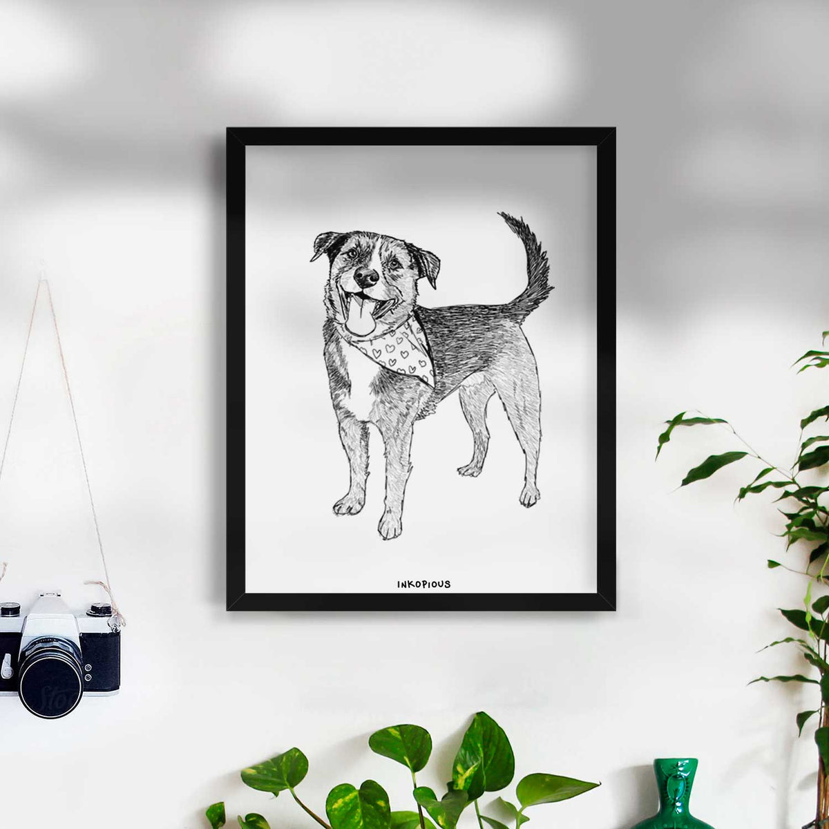 Doodled Roxy the Shepherd Mixed Breed Art Print