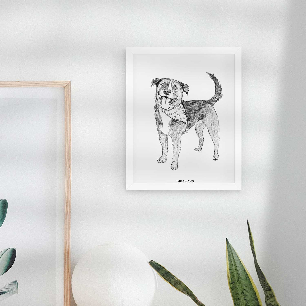 Doodled Roxy the Shepherd Mixed Breed Art Print