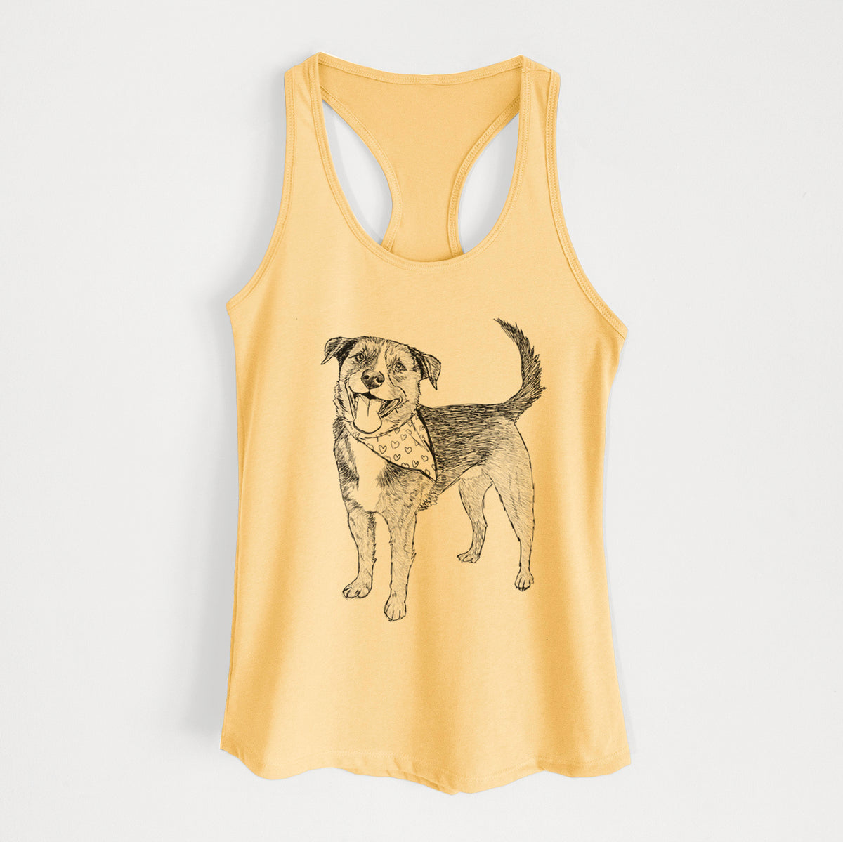 Doodled Roxy the Shepherd Mixed Breed - Women's Racerback Tanktop
