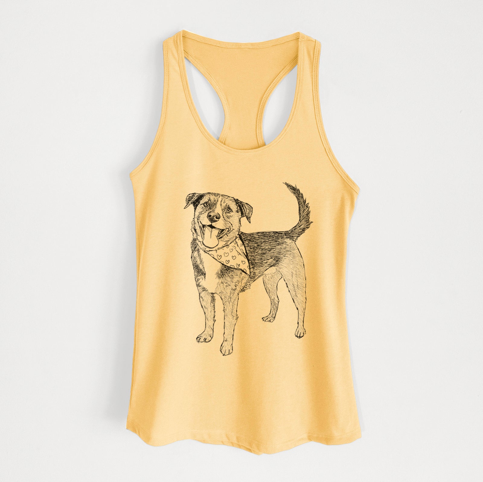 Doodled Roxy the Shepherd Mixed Breed - Women's Racerback Tanktop