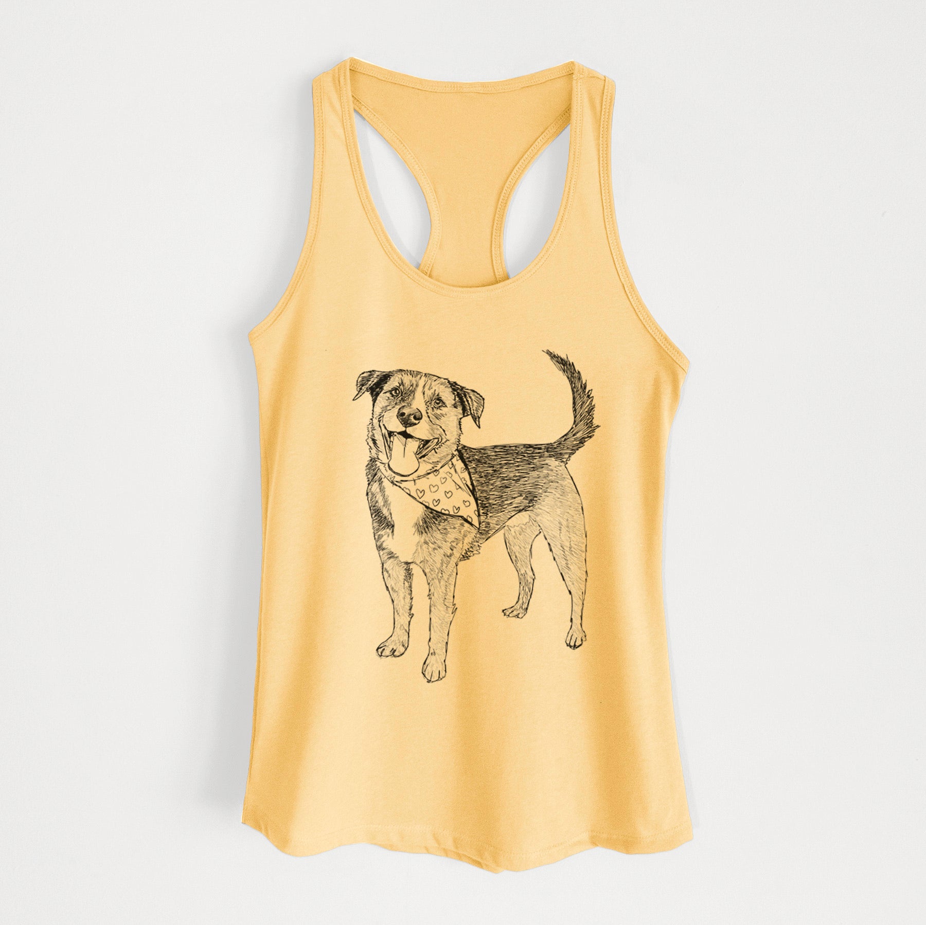 Doodled Roxy the Shepherd Mixed Breed - Women's Racerback Tanktop