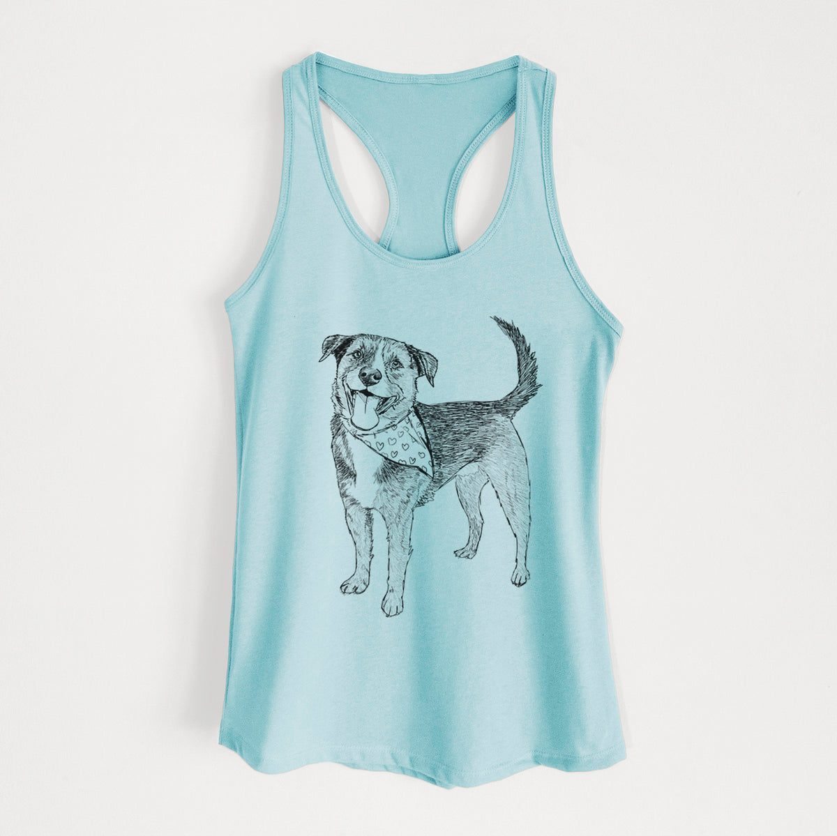 Doodled Roxy the Shepherd Mixed Breed - Women&#39;s Racerback Tanktop