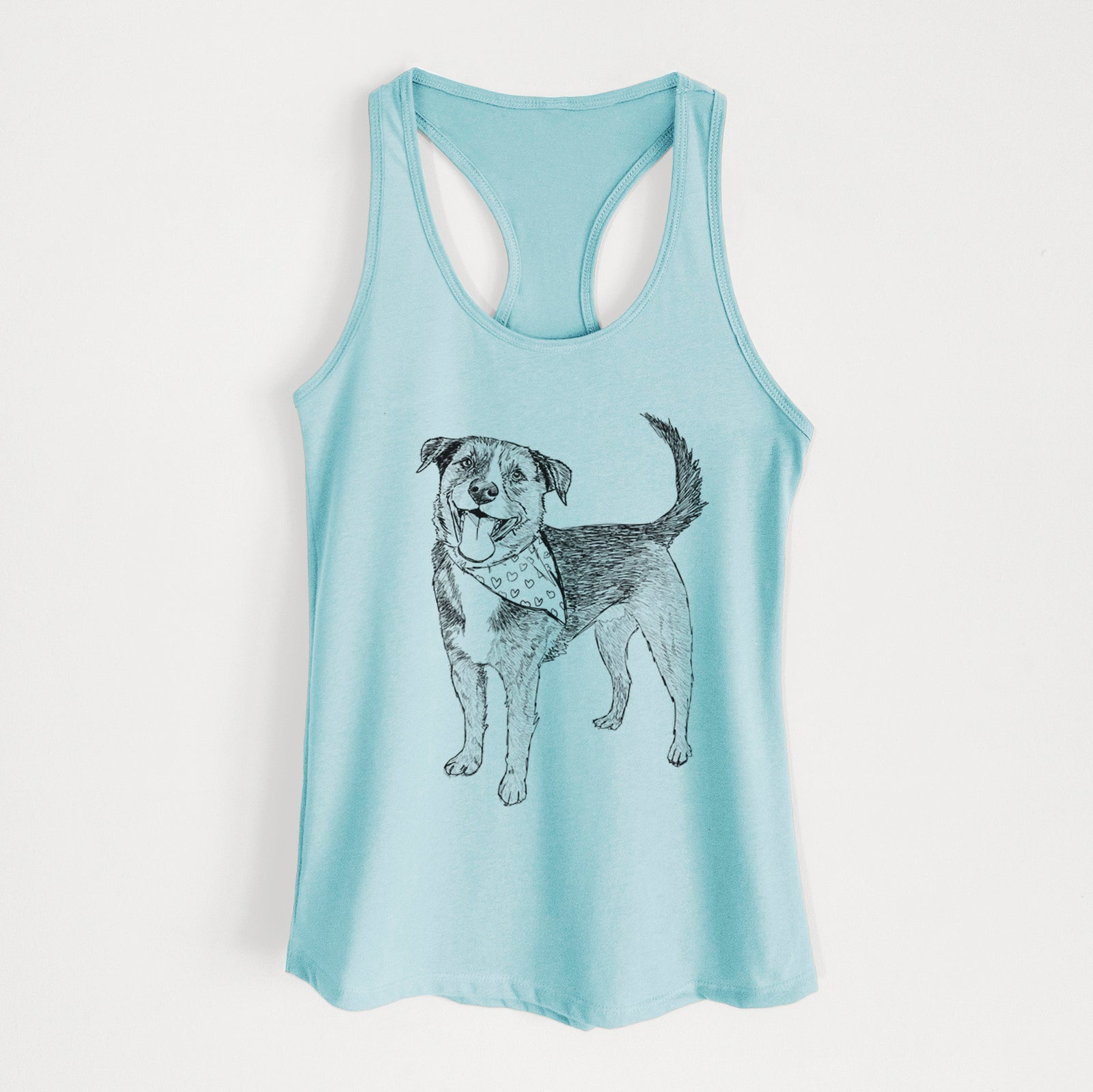 Doodled Roxy the Shepherd Mixed Breed - Women's Racerback Tanktop