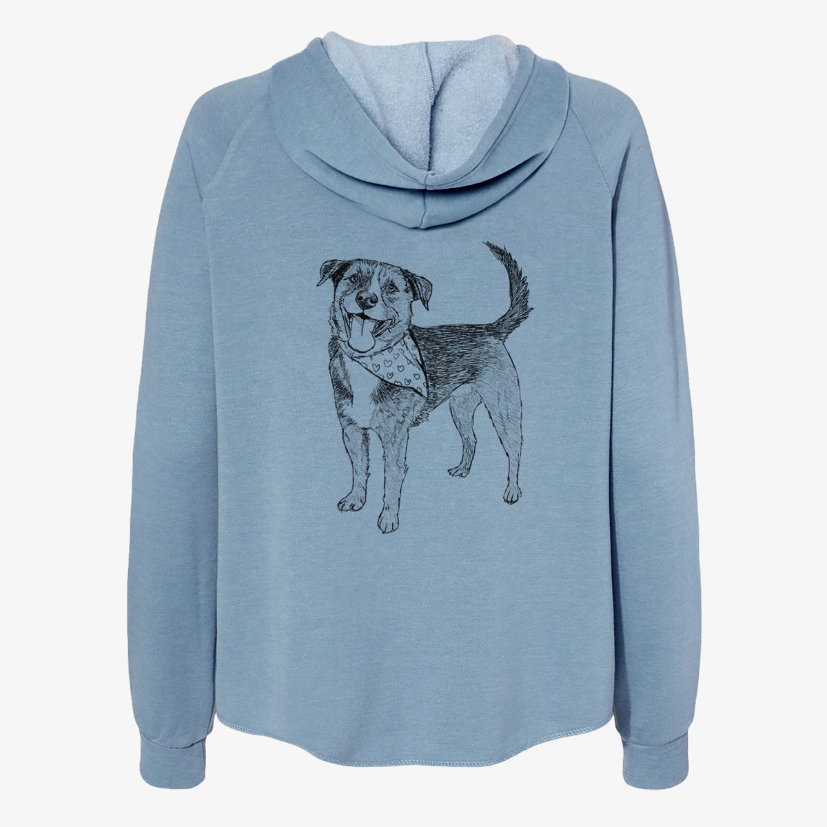 Doodled Roxy the Shepherd Mixed Breed - Women's Cali Wave Zip-Up Sweatshirt
