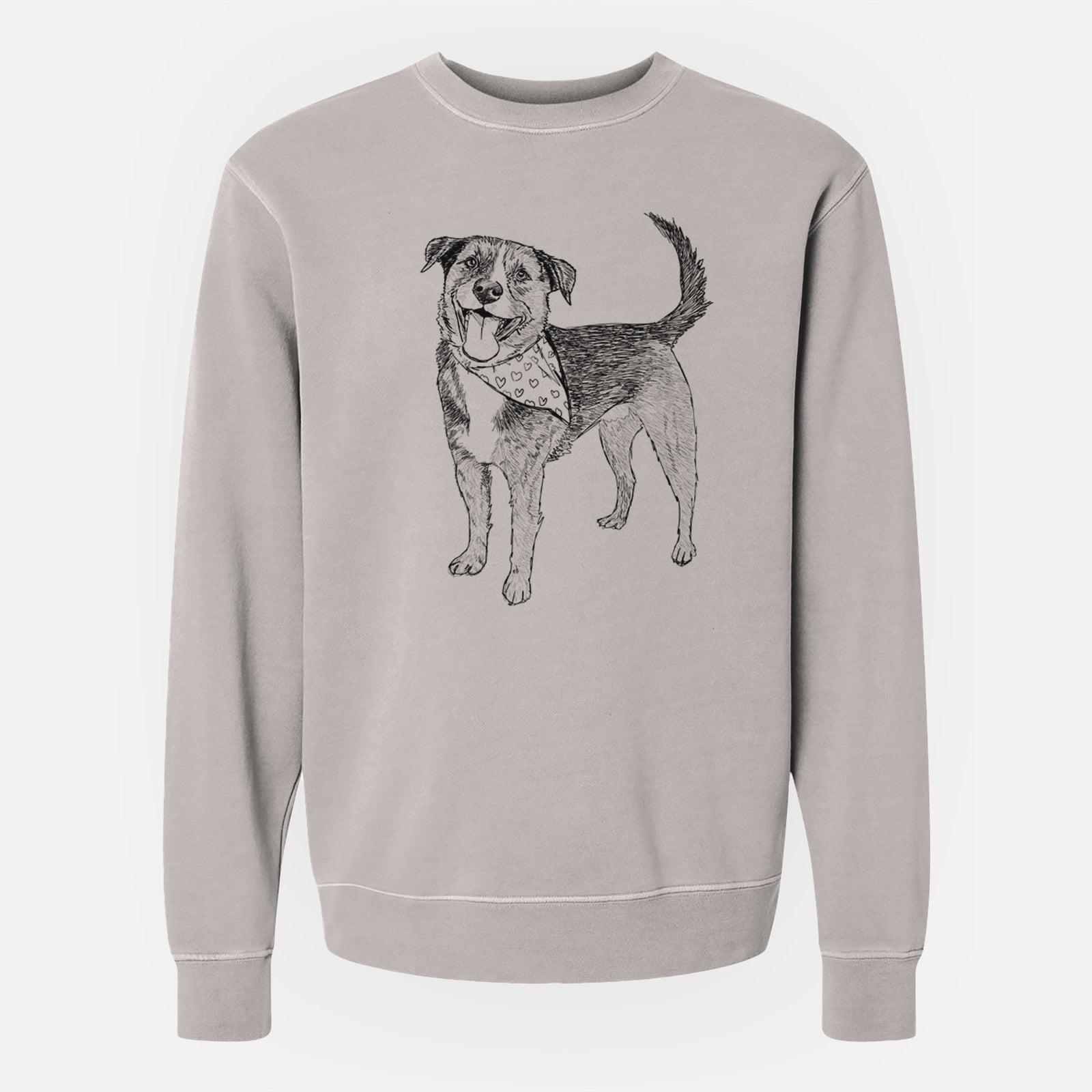 Doodled Roxy the Shepherd Mixed Breed - Unisex Pigment Dyed Crew Sweatshirt