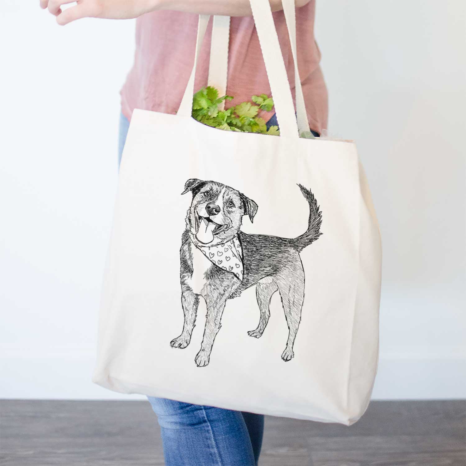 Doodled Roxy the Shepherd Mixed Breed - Tote Bag