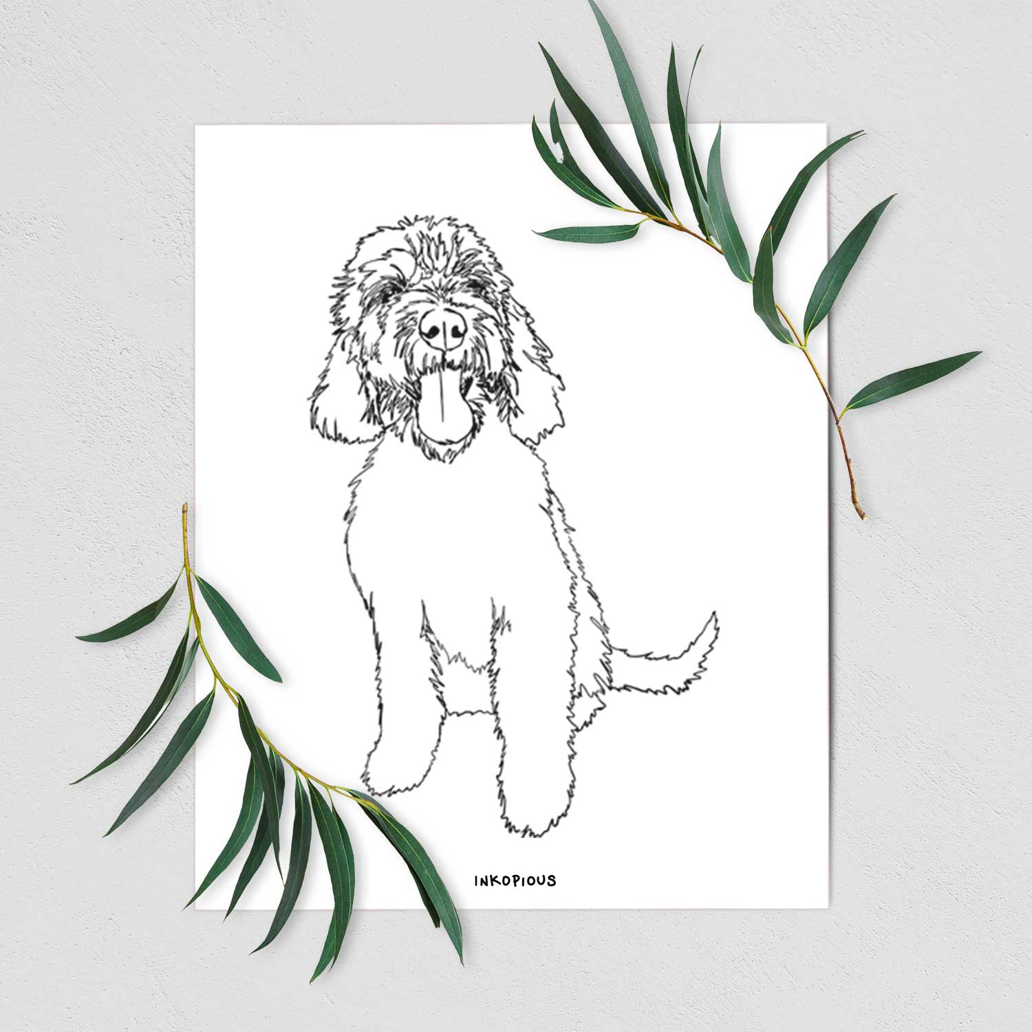 Doodled Ruby the Goldendoodle Art Print