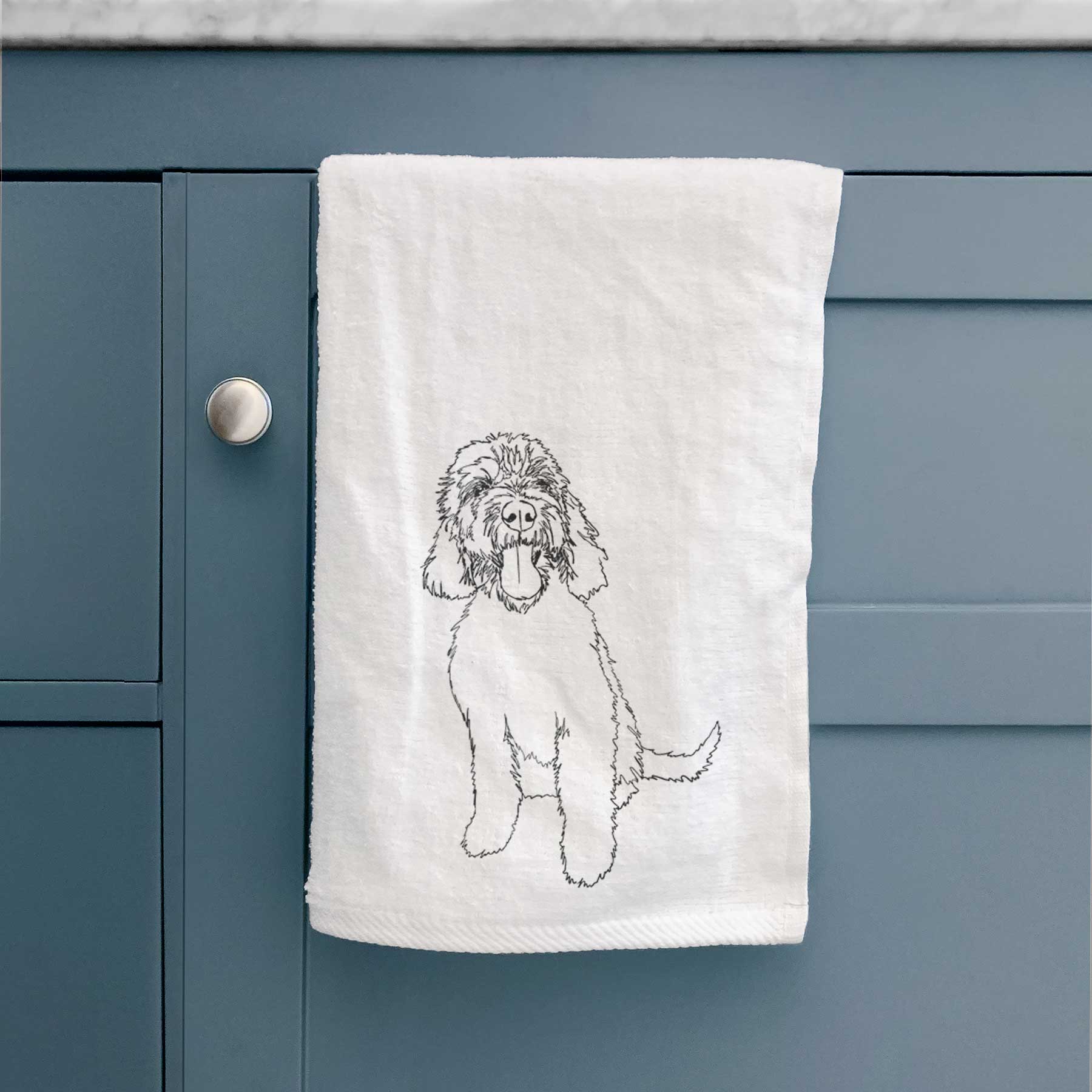 Doodled Ruby the Goldendoodle Decorative Hand Towel