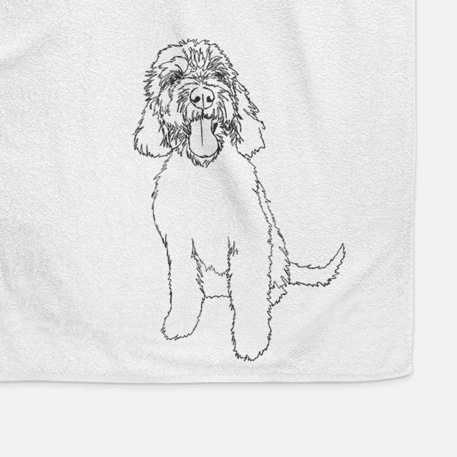 Doodled Ruby the Goldendoodle Decorative Hand Towel