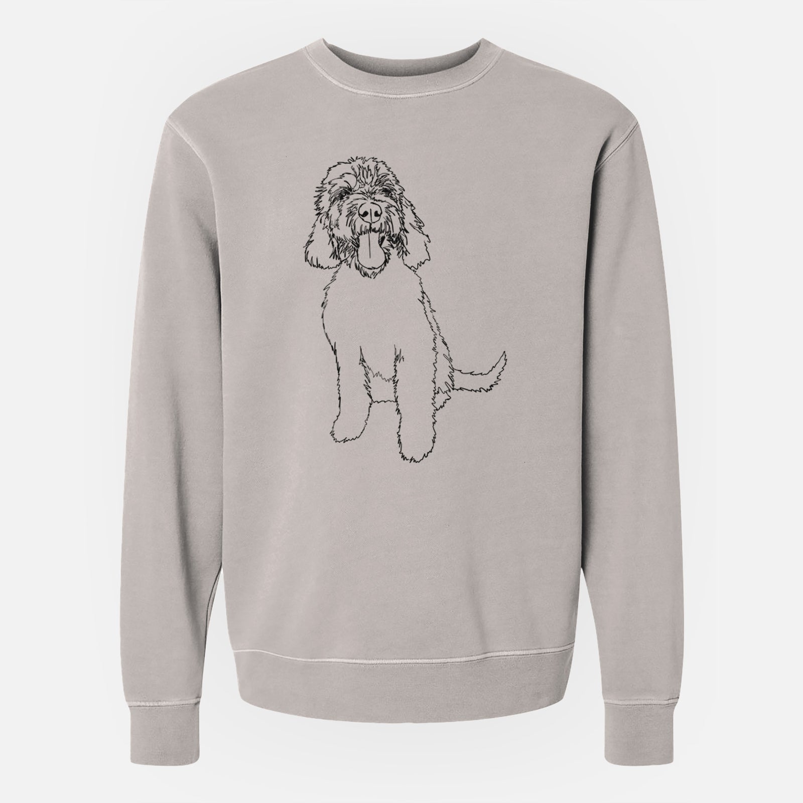 Doodled Ruby the Goldendoodle - Unisex Pigment Dyed Crew Sweatshirt
