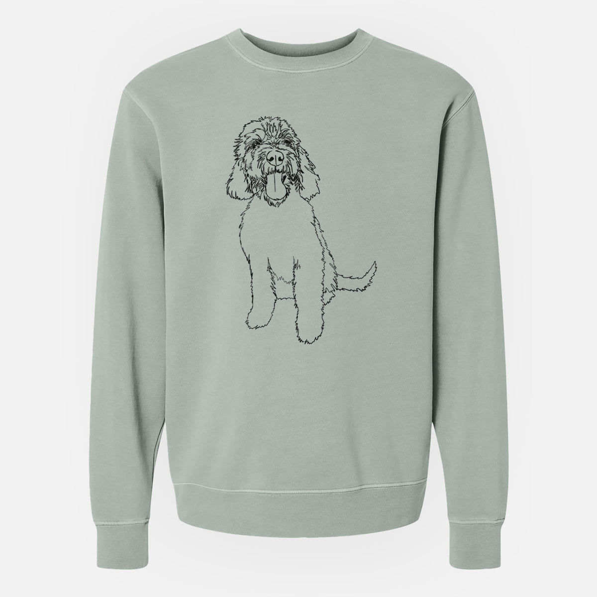 Doodled Ruby the Goldendoodle - Unisex Pigment Dyed Crew Sweatshirt