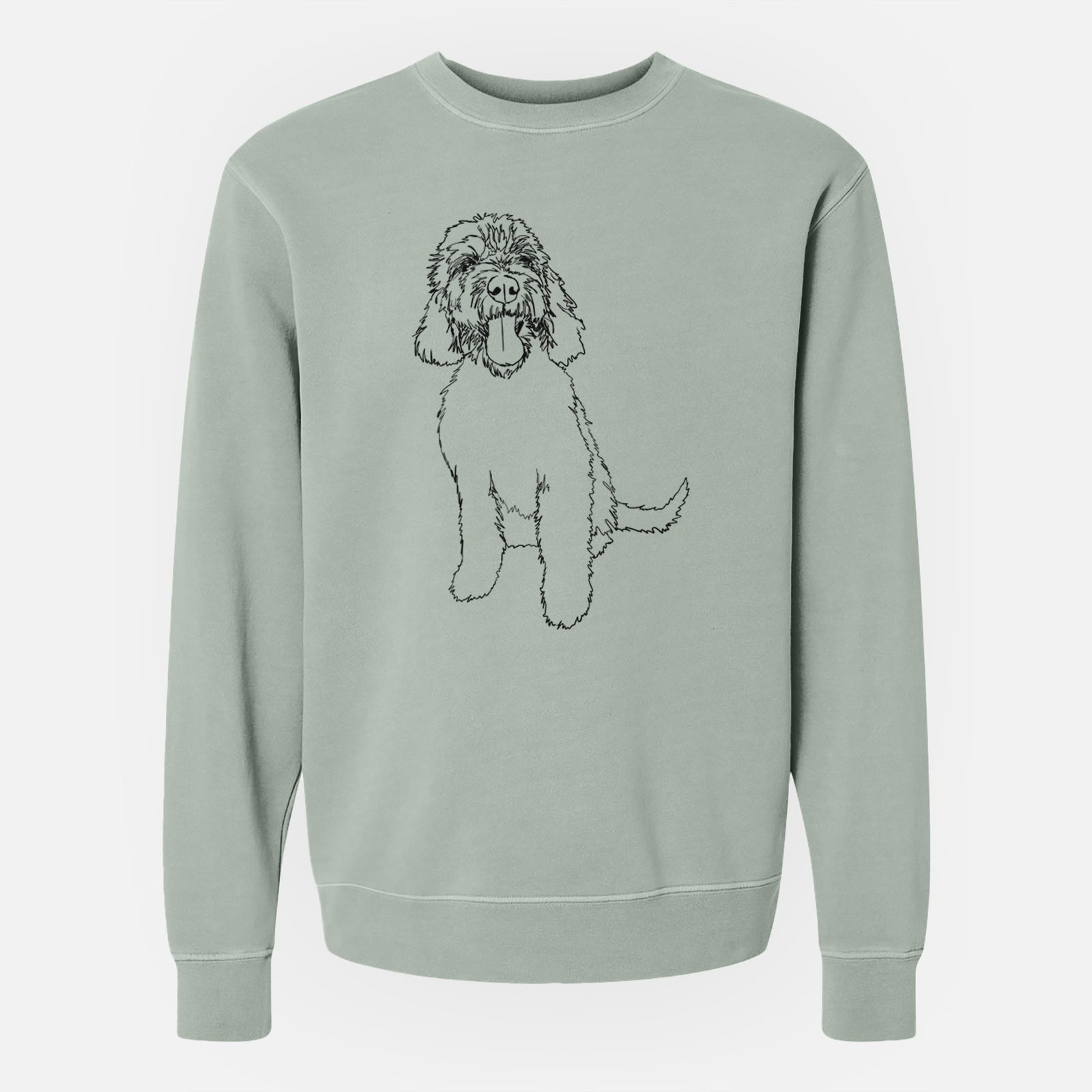 Doodled Ruby the Goldendoodle - Unisex Pigment Dyed Crew Sweatshirt