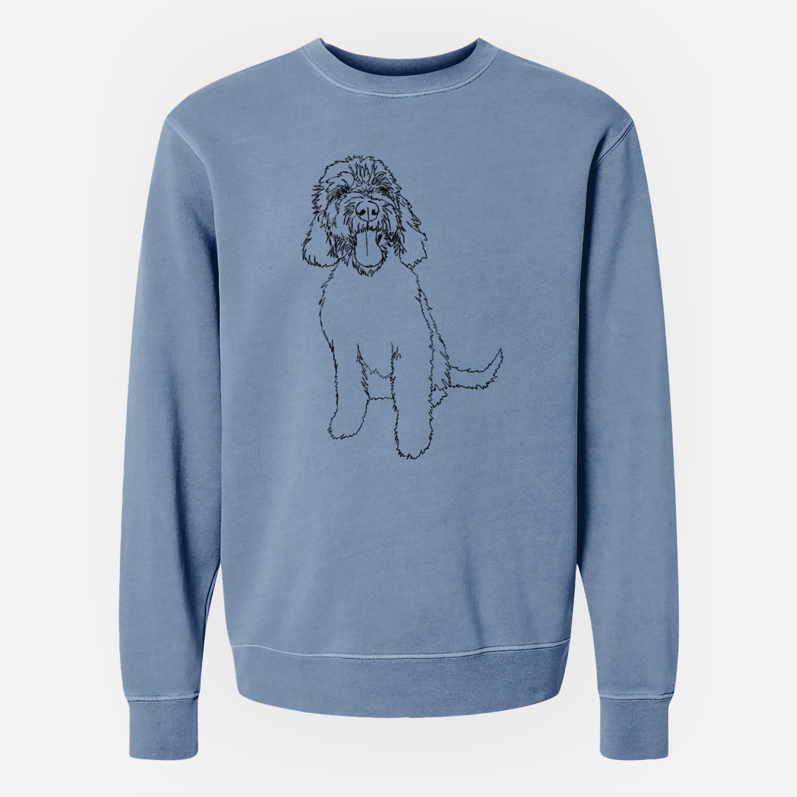Doodled Ruby the Goldendoodle - Unisex Pigment Dyed Crew Sweatshirt