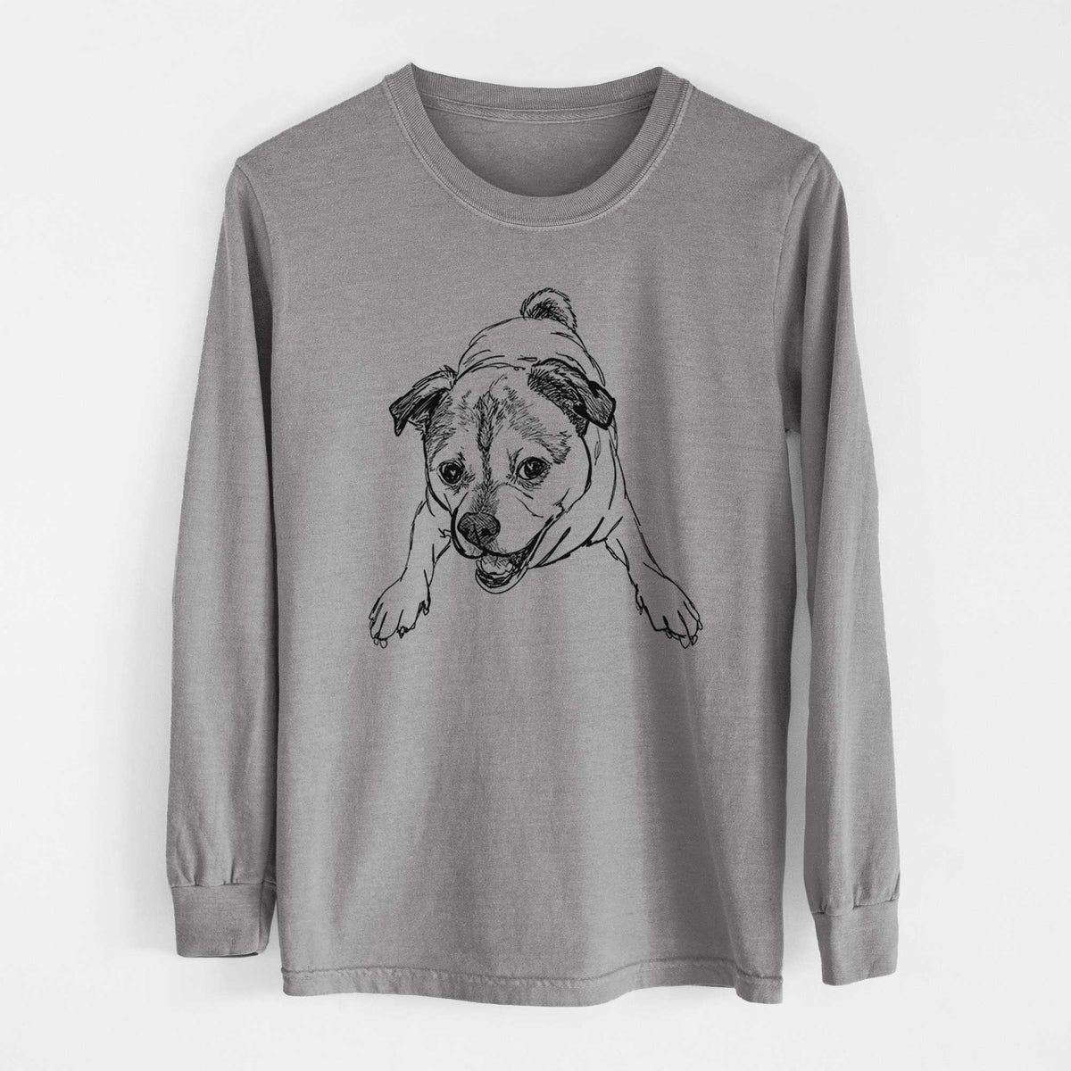 Doodled Rufus the Chug - Heavyweight 100% Cotton Long Sleeve
