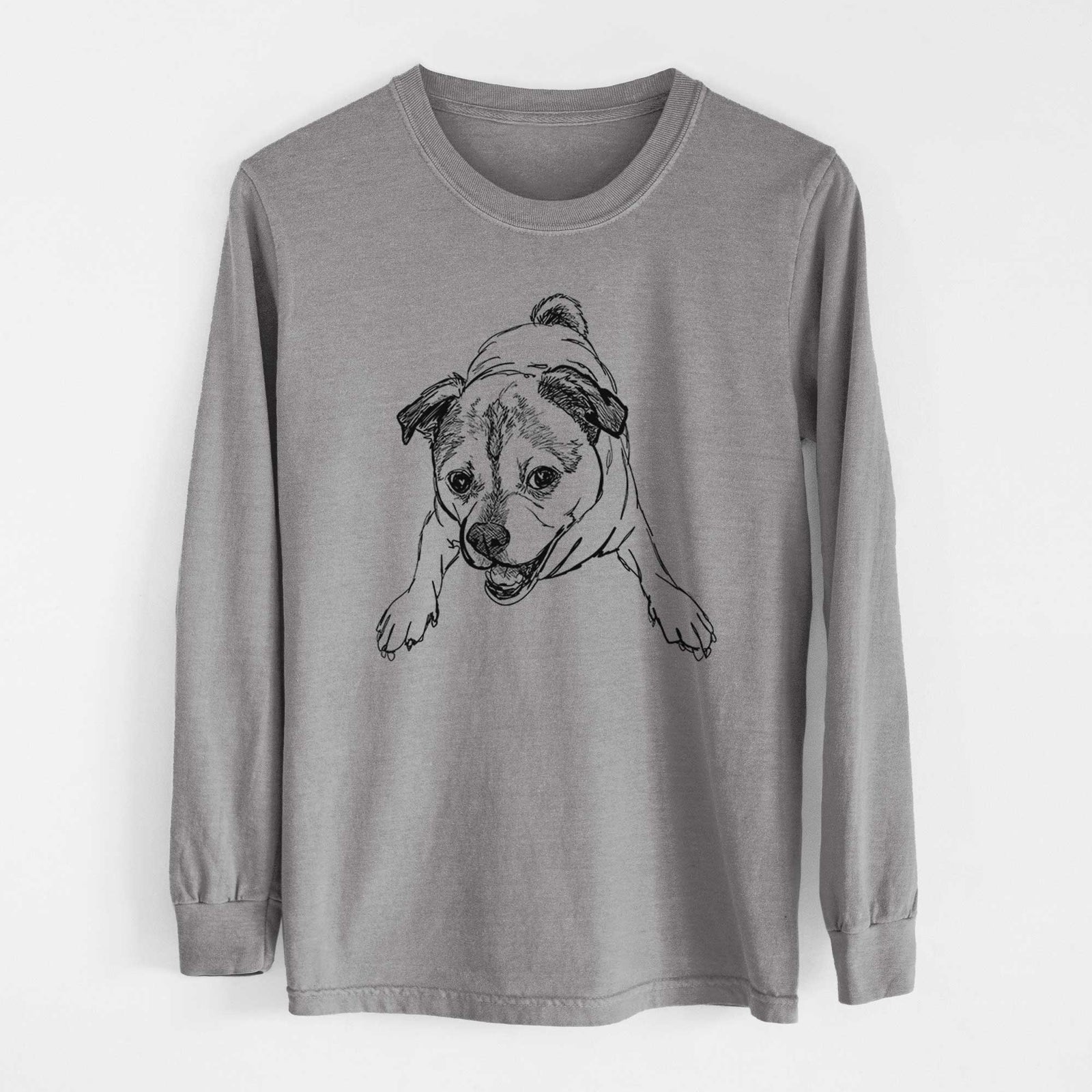 Doodled Rufus the Chug - Heavyweight 100% Cotton Long Sleeve