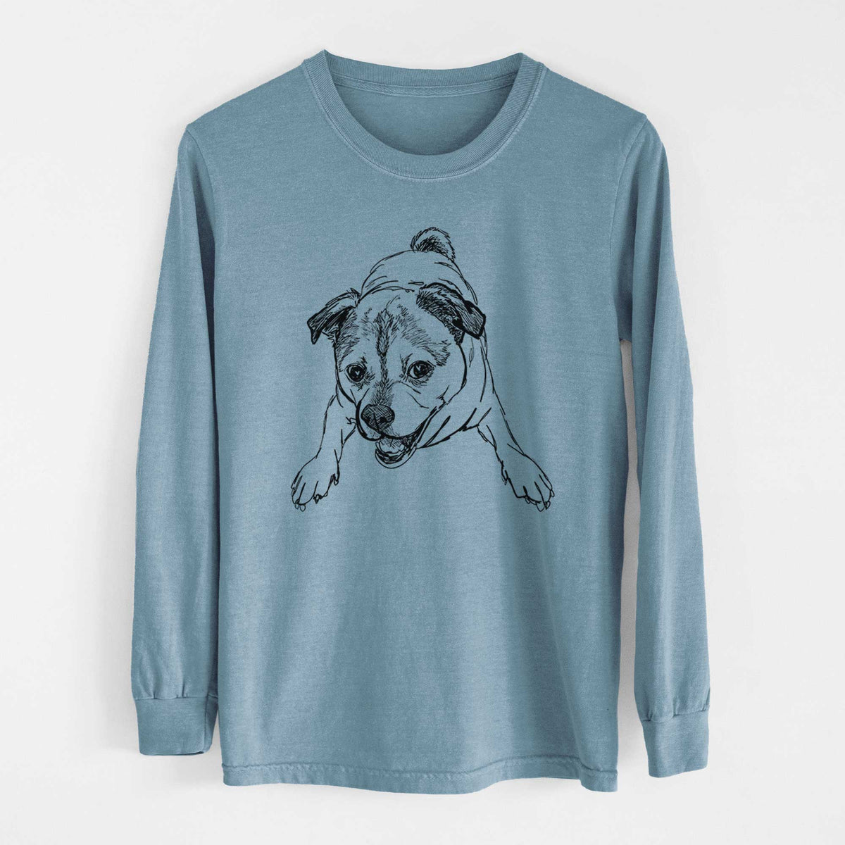 Doodled Rufus the Chug - Heavyweight 100% Cotton Long Sleeve