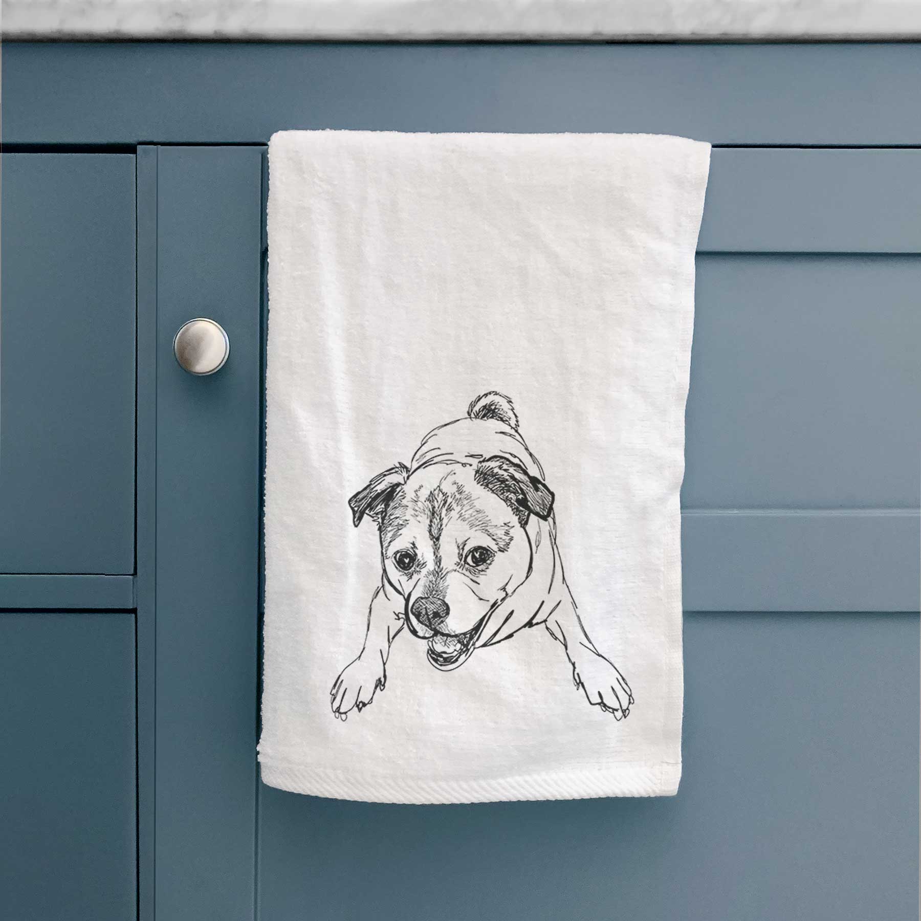 Doodled Rufus the Chug Decorative Hand Towel