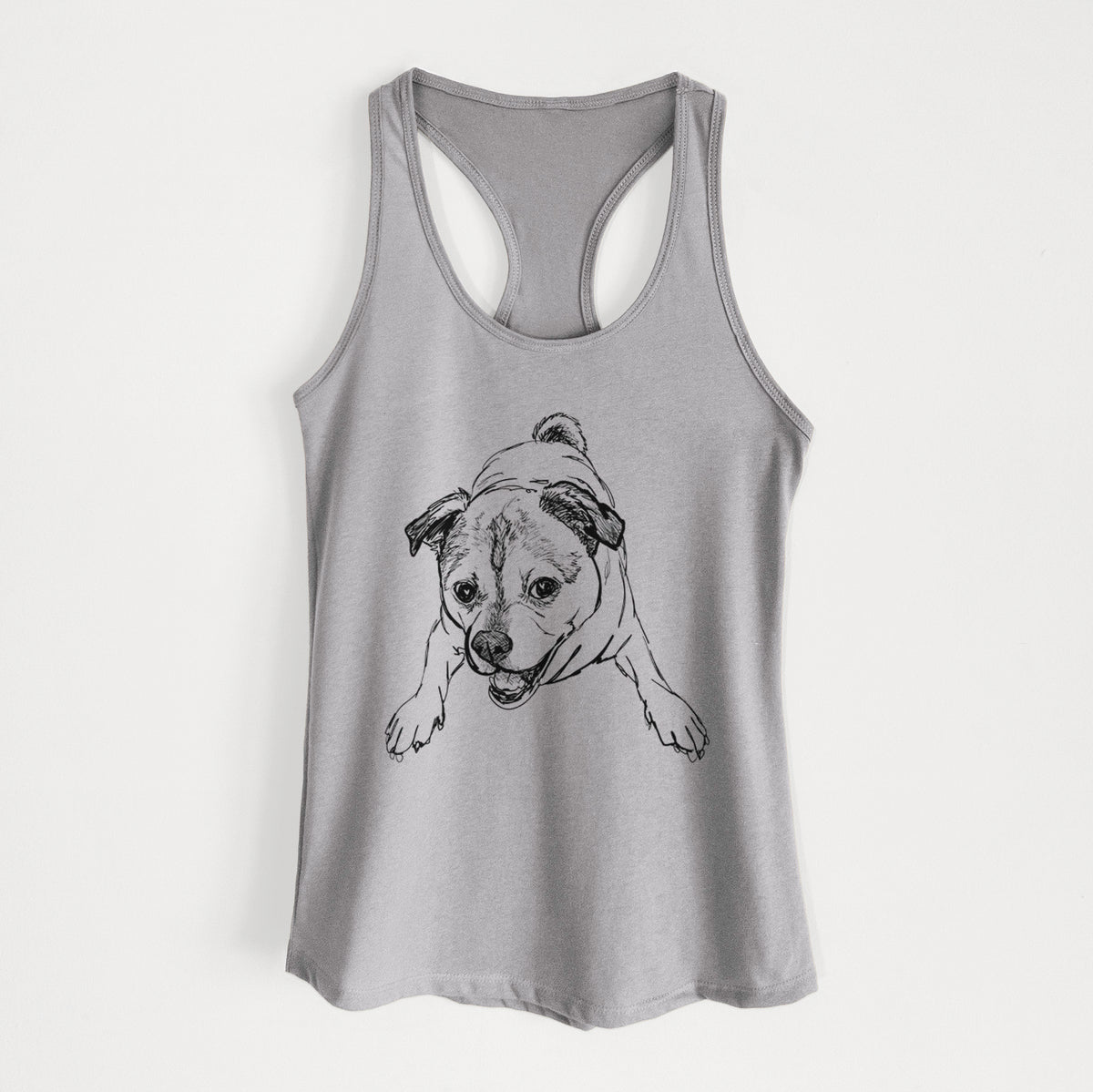 Doodled Rufus the Chug - Women's Racerback Tanktop