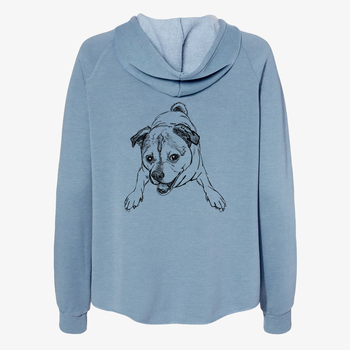 Doodled Rufus the Chug - Women's Cali Wave Zip-Up Sweatshirt