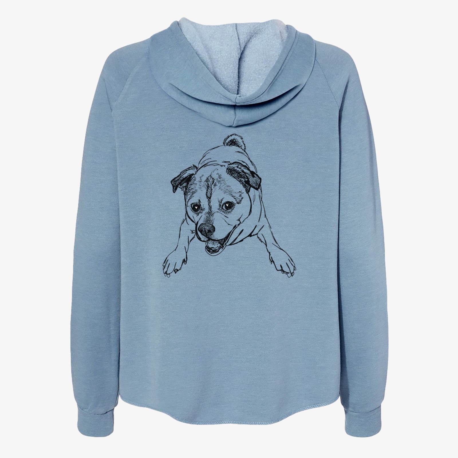 Doodled Rufus the Chug - Women's Cali Wave Zip-Up Sweatshirt