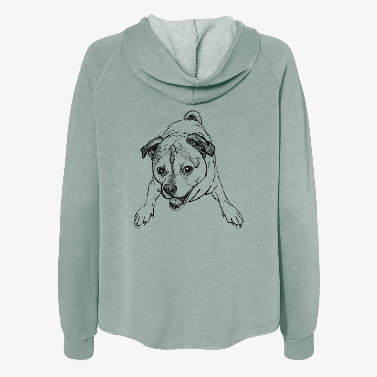 Doodled Rufus the Chug - Women's Cali Wave Zip-Up Sweatshirt