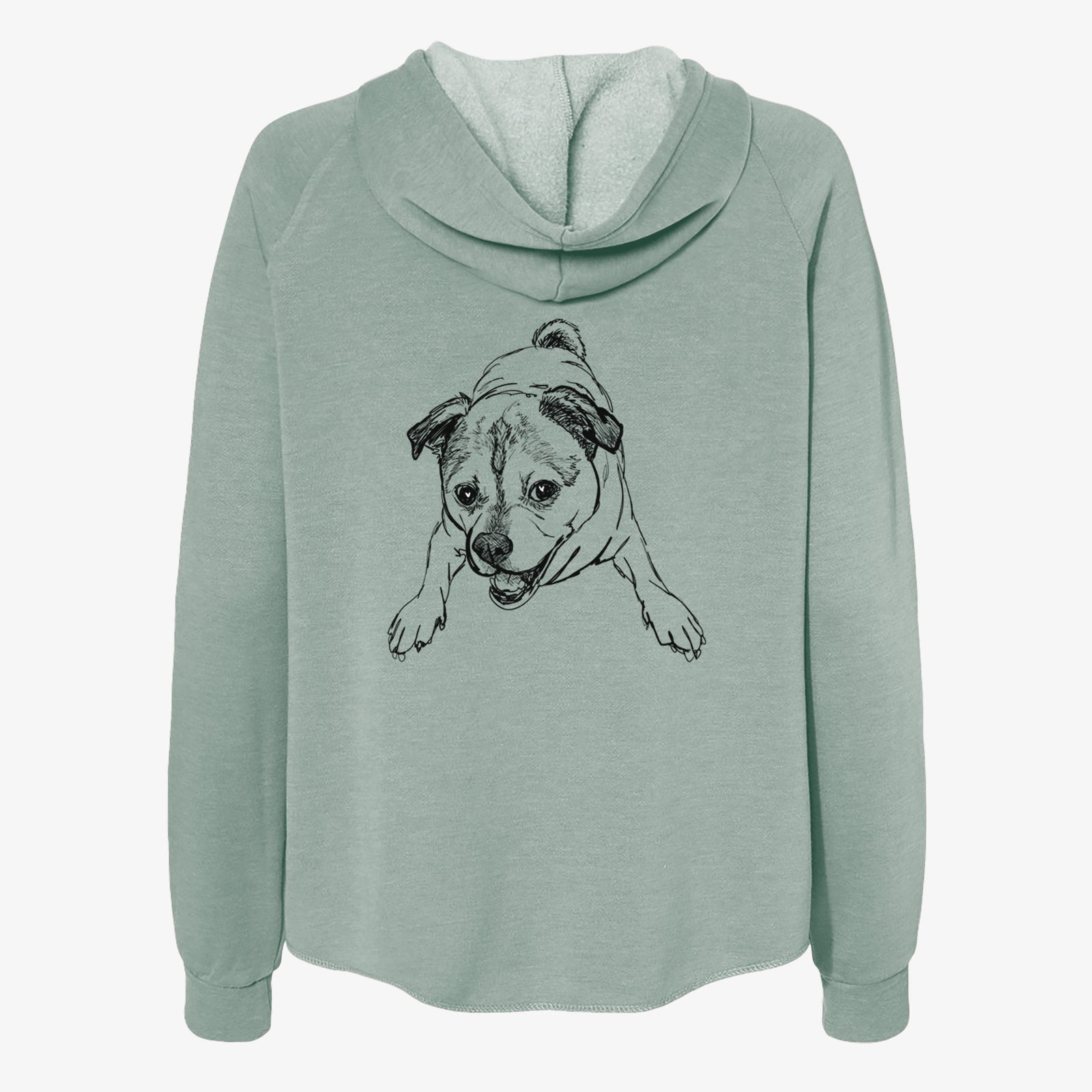Doodled Rufus the Chug - Women's Cali Wave Zip-Up Sweatshirt