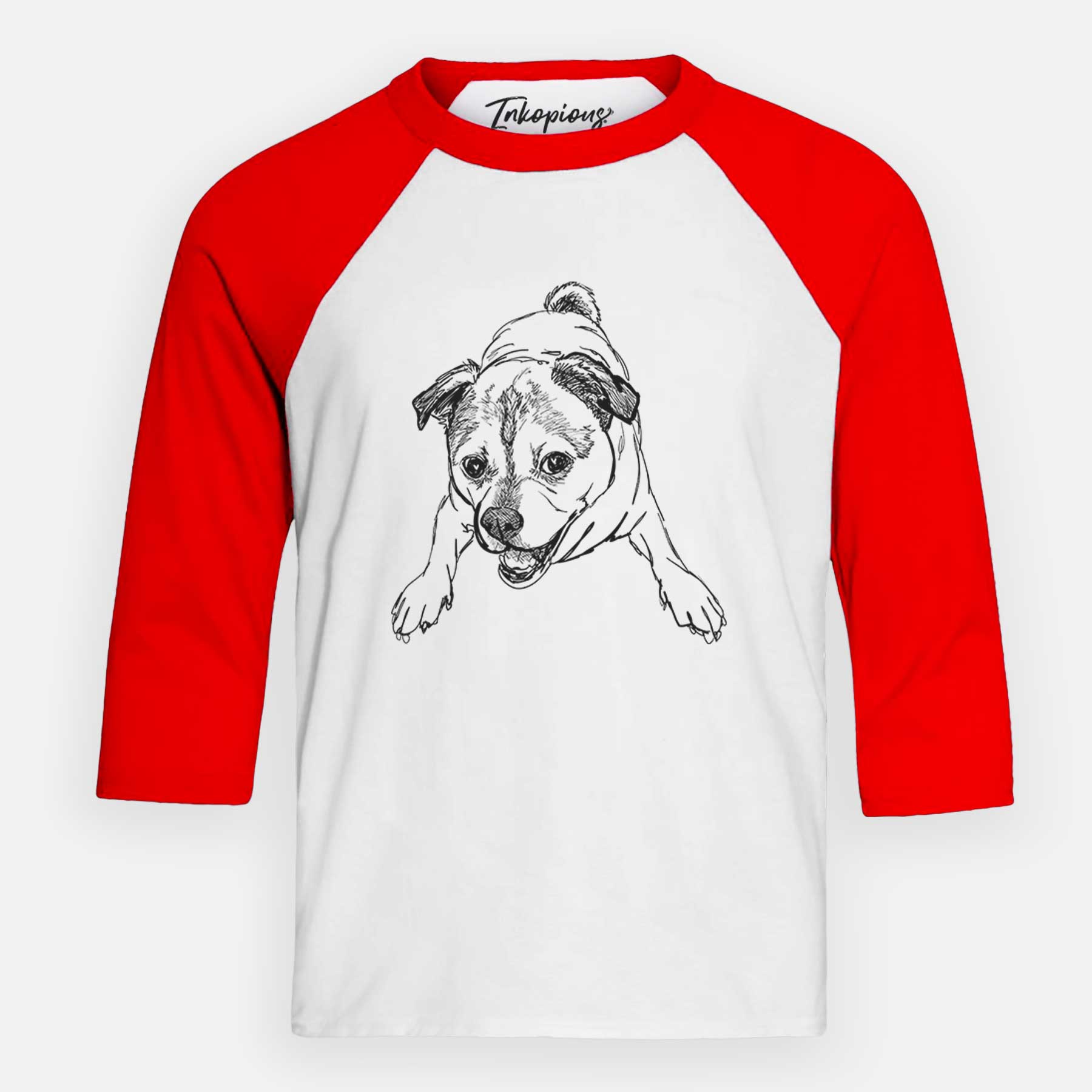 Doodled Rufus the Chug - Youth 3/4 Long Sleeve